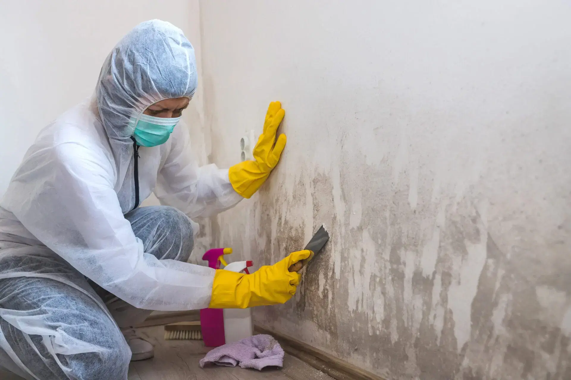 Professional mould remediation in a rental property — the kind of issue Awaab's Law now regulates